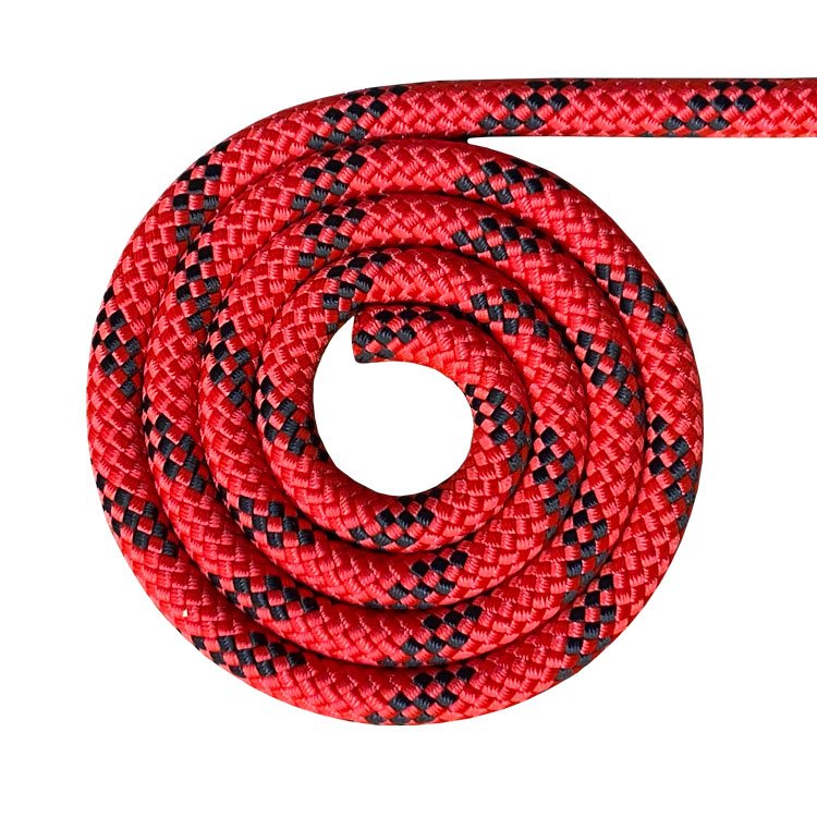 11mm Low Stretch Rope Red & Black fleck