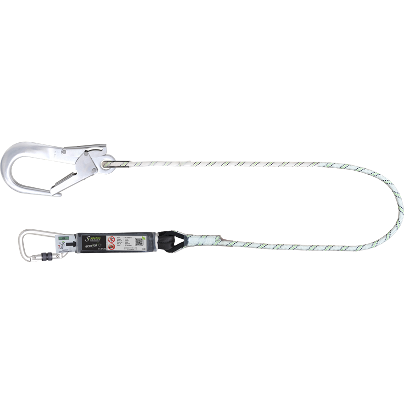 ENERGY ABSORBING KERNMANTLE ROPE LANYARD WITH ALUMINIUM CONNECTORS, LG. 1.50 M REFERENCE : FA3052215