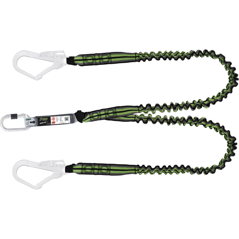 FORKED ENERGY ABSORBING EXPANDABLE LANYARD 1.50 MTR WITH CONNECTORS FA5010117 AND FA5020755 REFERENCE : FA3080015