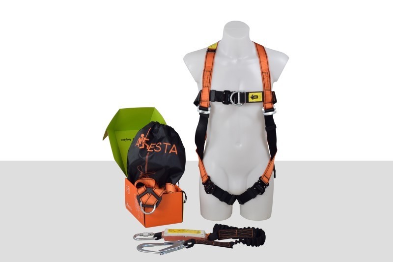 ARESTA Scaffolder Kit 2 - Double Point Safety Harness - Elasticated Webbing Lanyard