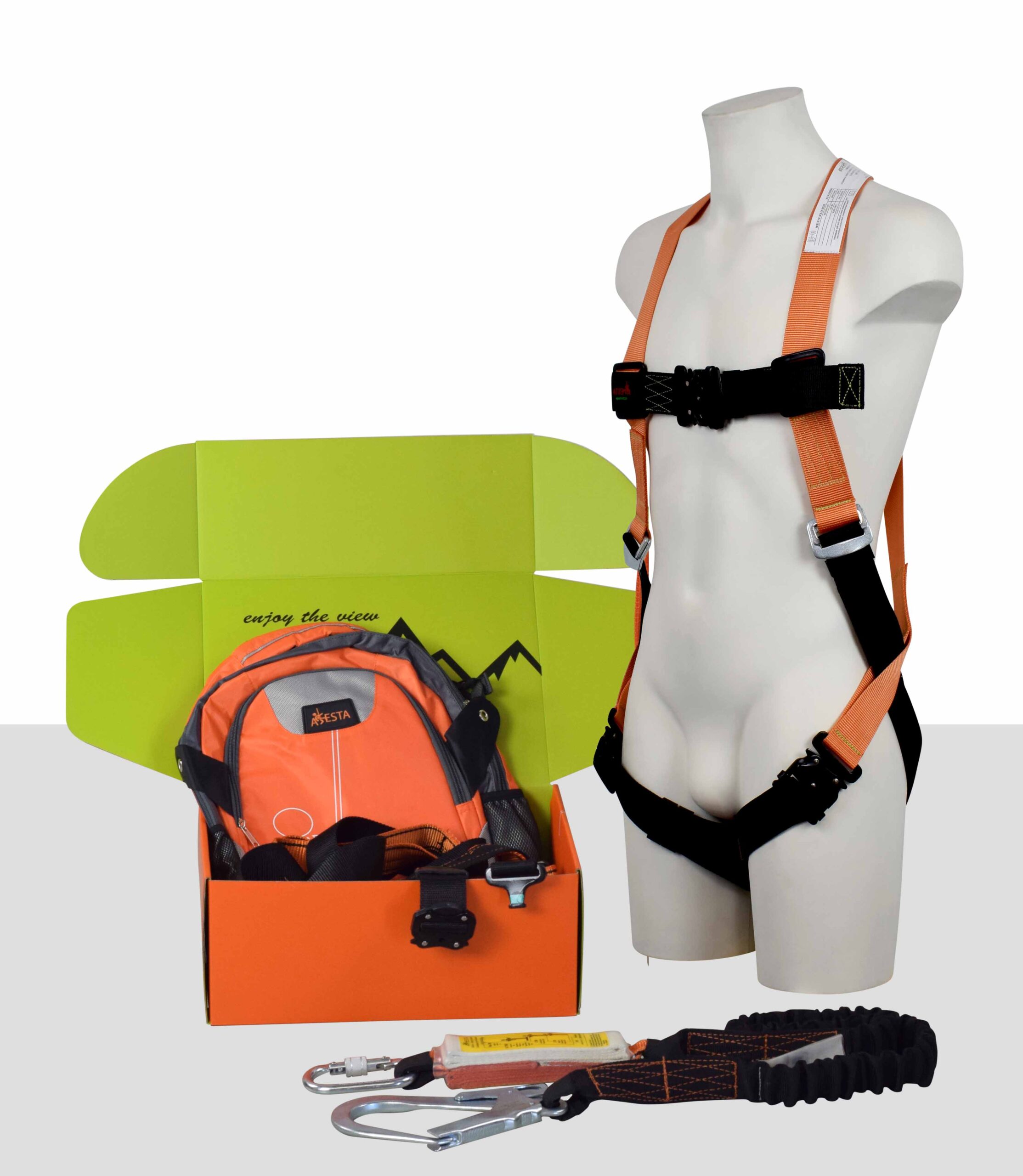 ARESTA Scaffolder Kit 5 - Single Point Safety Harness - Elasticated Webbing Lanyard - Kit Bag